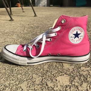 Hot pink Converse All Star High Tops